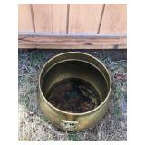 Vintage Hammered Brass Jardiniere, English Style Planter Pot, brass