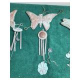 3 - Copper Wind Chimes - 2 Butterflies and 1 Frog