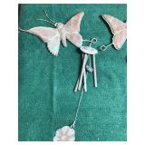 3 - Copper Wind Chimes - 2 Butterflies and 1 Frog