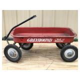 Vintage Greyhound Ball Bearing Metal Red Wagon