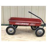 Vintage Greyhound Ball Bearing Metal Red Wagon