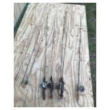 6 - Vintage Fishing Rods and 4 Reels