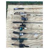 8 - Vintage Fishing Rods and 6 Reels