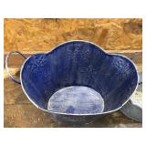 2 - Metal Baskets / One has roses on the side and the other has snow flakes