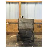 Small Homemade Cart with Vintage Wheels - Work Perfect for a Flower Bed