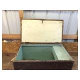 Vintage Wooden Box with Metal Handles