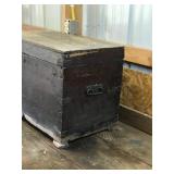 Vintage Wooden Box with Metal Handles