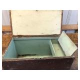 Vintage Wooden Box with Metal Handles