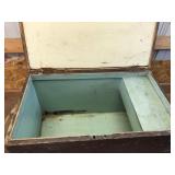 Vintage Wooden Box with Metal Handles