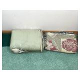 Heated Blanket and Throw Blanket with Roses on it