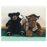 Bear and Moose Plush Toy Animals