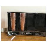2 - Pilsner Hammered Finish Double Walled Drink Glasses