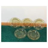 5 - Vintage Federal Glass SHARON "Cabbage Rose" Amber Bread and Butter Plate