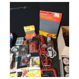 Tote of New and used tools and hardware