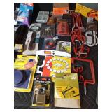 Tote of New and used tools and hardware