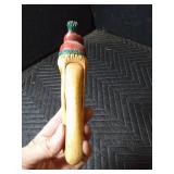 Hand carved small nutcracker, Trondheim small wooden shoe, Sportsman knife from Raurie Gas