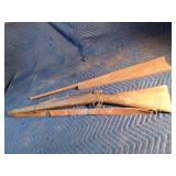 Military training rifle resembling WWII era (M1903 Springfield) and handmade rifle