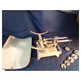 Vintage Fairbank scale with weights