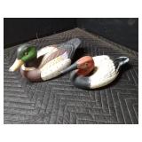 Ceramic Mallard and ceramic Red Head Ducks