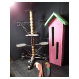 Bat home, Plant stand and 2 birds