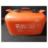 2) 2 1/2 gal gas cans and 5 gal. OMC gas can, boat gas tank