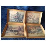 4 Framed country prints