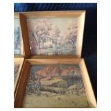 4 Framed country prints