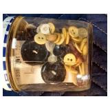 Agates & rocks, decorative push pins, vintag3e buttons & dice