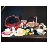 Baskets, hats, dolls, Beanie babies and more