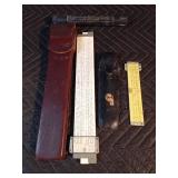 Slide rulers and a sling psychrometer