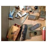 Flat of minatures and more including Occupied Japan figurine