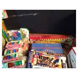 3 boxes of Christmas light bulbs, lights, garland and more