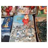 3 boxes of Christmas light bulbs, lights, garland and more