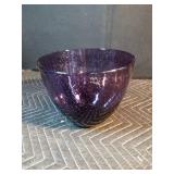 Vintage Mid-century Modern Italian Emboli glass genie decanter and purple glass bowl