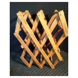 5 wooden wall shelves and wood wine rack