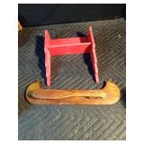 5 wooden wall shelves and wood wine rack
