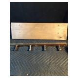 5 wooden wall shelves and wood wine rack