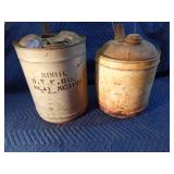 2 Mobil oil cans