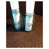 12 blue Ball jars