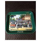 Coca-Cola tray and A&W mugs