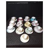 13 Collectible cups and saucers