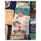 Vintage post cards, books, stamps, Campfire Girls & Boy Scout items