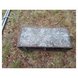 Metal chest with vintage tools