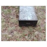 Metal chest with vintage tools