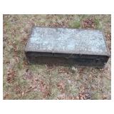 Metal chest with vintage tools
