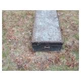 Metal chest with vintage tools