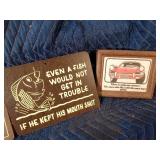 8 Vintage Grainbelt mugs, funny signs and tray