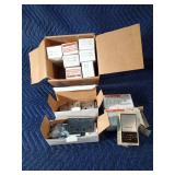 2 New Honeywell thermostats and 9 boxes of new rectangular butt hinges