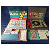 1955 Parker Brothers Careers Board game, 1965 Bar-Zim family Game Chest
