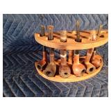 6 Tobacco pipes in a pipe holder